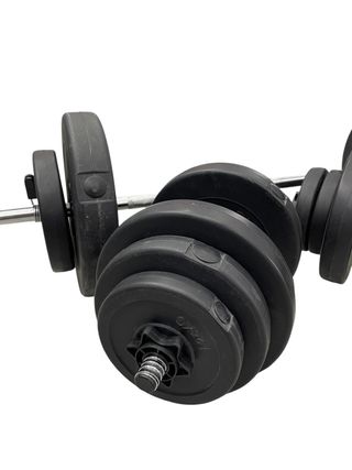 JUEGO DE BARRA Y MANCUERNAS CON PESO