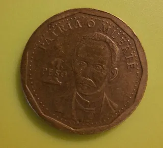 Moneda CUBANA 2014 1 Peso Patria o Muerte