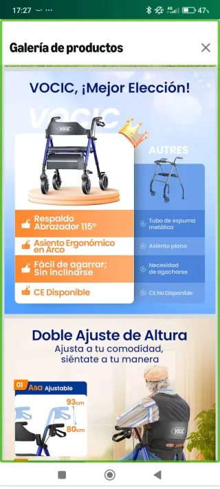 Andador VOCIC Rollator como nuevo