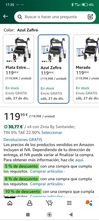 Andador VOCIC Rollator como nuevo