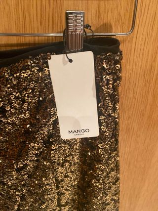 Falda lentejuelas doradas y negras