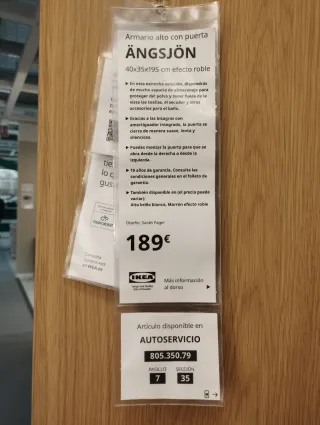 Mueble Columna baño IKEA ANGSJÖN Madera