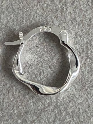 Pendientes Aro Plata Ondulados 925