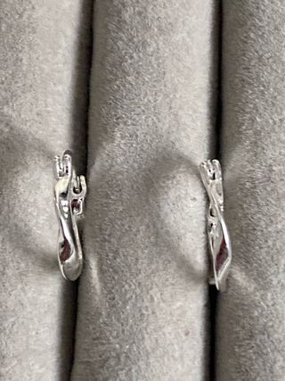 Pendientes Aro Plata Ondulados 925