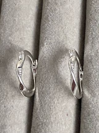 Pendientes Aro Plata Ondulados 925