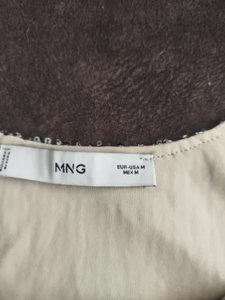 Camiseta Mango lentejuelas fiesta S