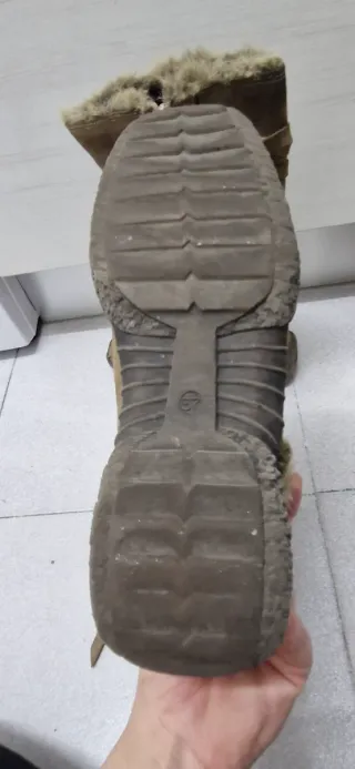 Botas de serraje mujer beige/marrón