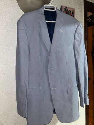 Blazer Rayas Hombre Azul