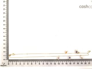 collar oro 18k con piedra con cuarzo 22cm