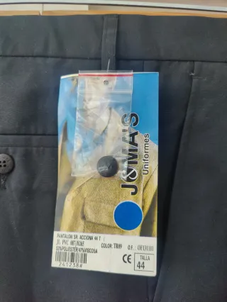 Pantalón de pinzas negro para hombre talla 44