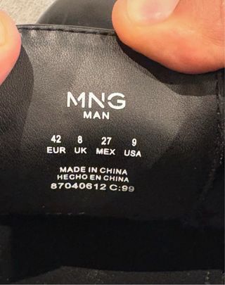 Zapatos Mango Talla 42 Hombre Negros