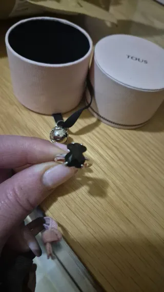 Anillo Oso Tous Negro Plata