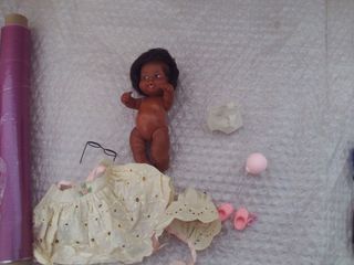 Muñeca Barriguitas  negro  pelo liso