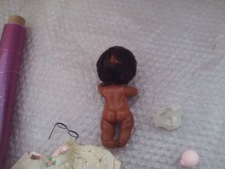 Muñeca Barriguitas  negro  pelo liso