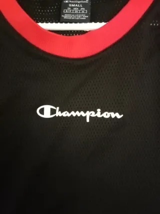 Camiseta tirantes Champion negra y roja Talla S