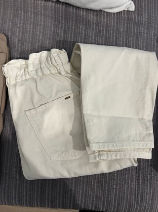 Pack 2 Pantalones Zara Verdes y Blancos