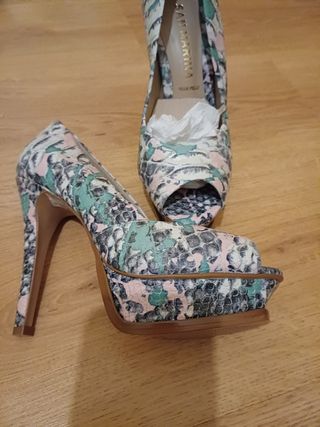 Zapatos tacón plataforma peep toe