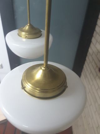 Lampade a sospensione opalina dorate (2)