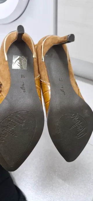 Botines piel y ante mujer marrones