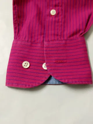 Camisa Lacoste Rayas Rosas y Azules