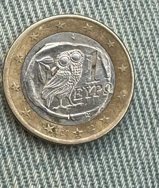 Moneta 1 Euro Grecia 2002 Gufo