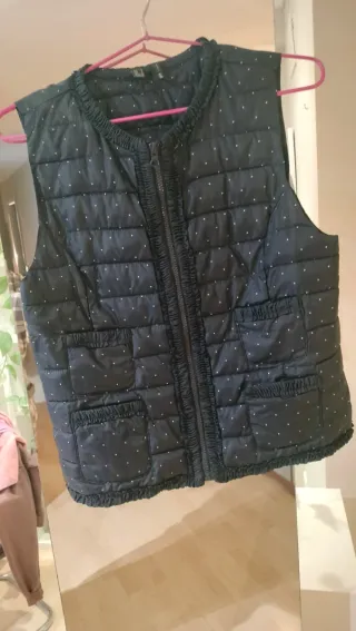 Chaleco Mango Negro Lunares