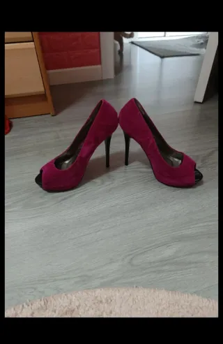 Zapatos de tacón fino terciopelo Blanco