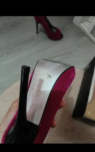 Zapatos de tacón fino terciopelo Blanco