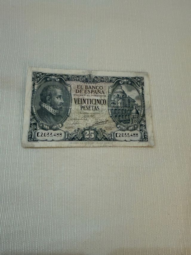 Nota de 25 Pesetas 1940 Juan De Herrera