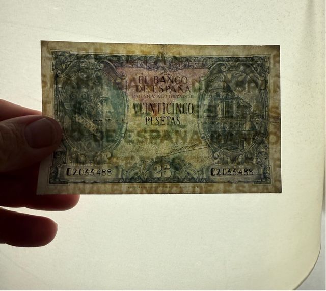 Nota de 25 Pesetas 1940 Juan De Herrera