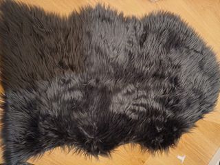 Alfombra Piel Oveja 85cm Negra
