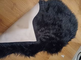 Alfombra Piel Oveja 85cm Negra