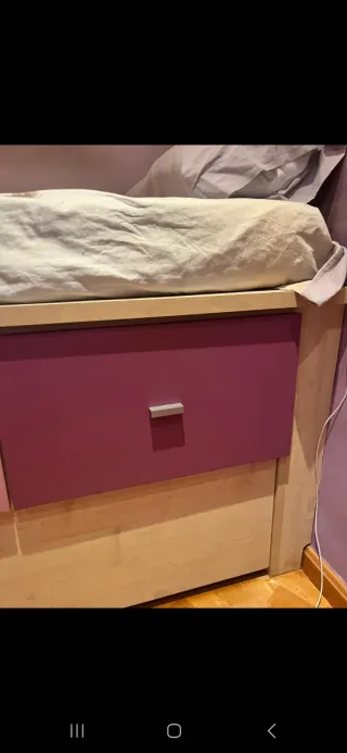 Cama nido con cajones y doble cama con colchones