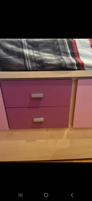 Cama nido con cajones y doble cama con colchones