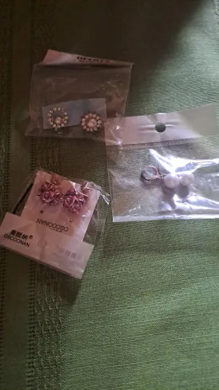 Pendientes OSCOONAN flor rosa y perla