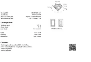 Diamantes Baguette & Taper 1.06 ct Natural