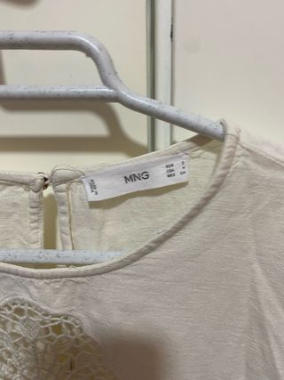 Vestido Mango Beige Talla S detalles de crochet