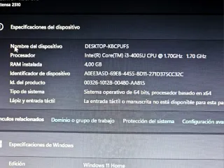 Ordenador Portátil Acer Extensa Modelo Z5WBH I3