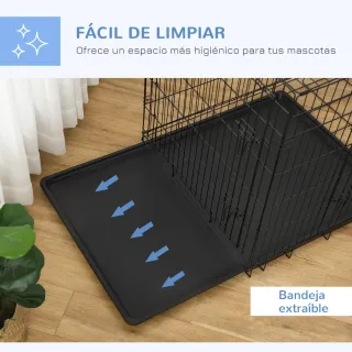 Jaula Perro Plegable Transportín Negro