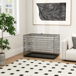 Jaula Perro Plegable Transportín Negro