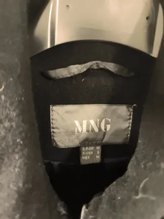 Abrigo de paño Mango Talla S Negro