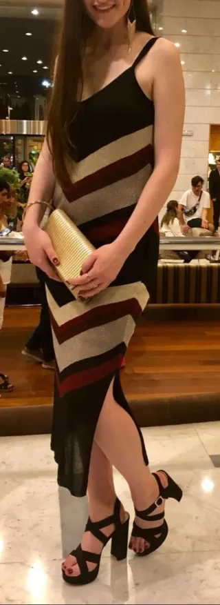 Vestido midi metalizado