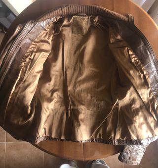 Cazadora Piel Stradivarius Talla L Marrón