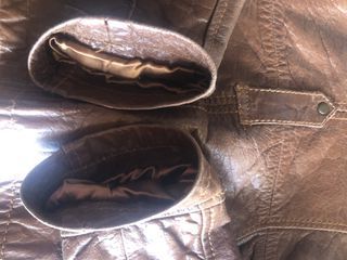 Cazadora Piel Stradivarius Talla L Marrón