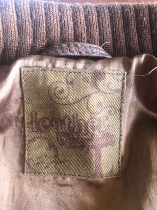 Cazadora Piel Stradivarius Talla L Marrón