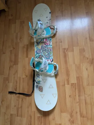 Tabla Snowboard con Fijaciones