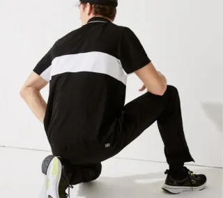 Polo Lacoste Sport original negro blanco cocodrilo