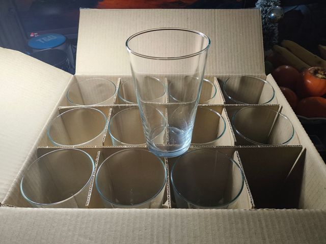 Set de 12 vasos de cristal