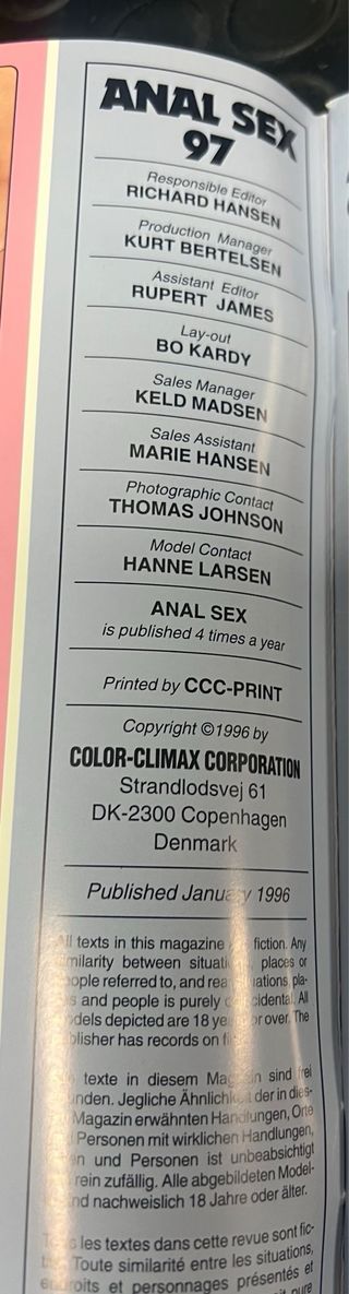 6 revistas eroticas Color Climax 1981 a 1996