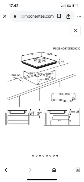 Placa vitroceramica inducción Electrolux LIT60336